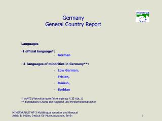 Germany General Country Report