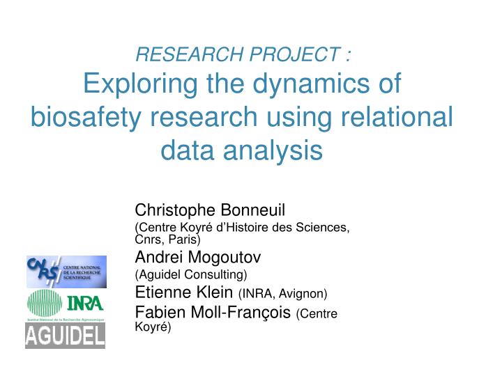research project exploring the dynamics of biosafety research using relational data analysis
