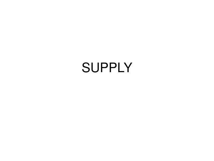 supply