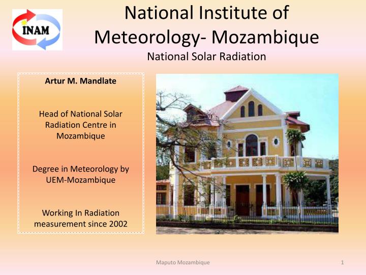 national institute of meteorology mozambique national solar radiation