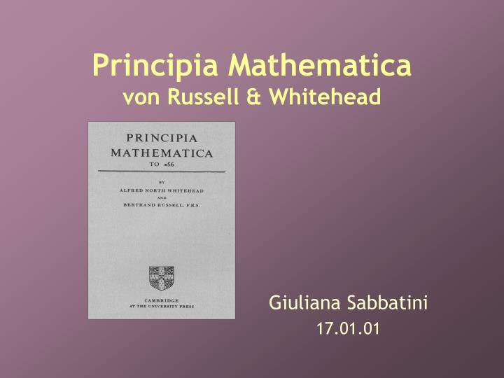 principia mathematica von russell whitehead