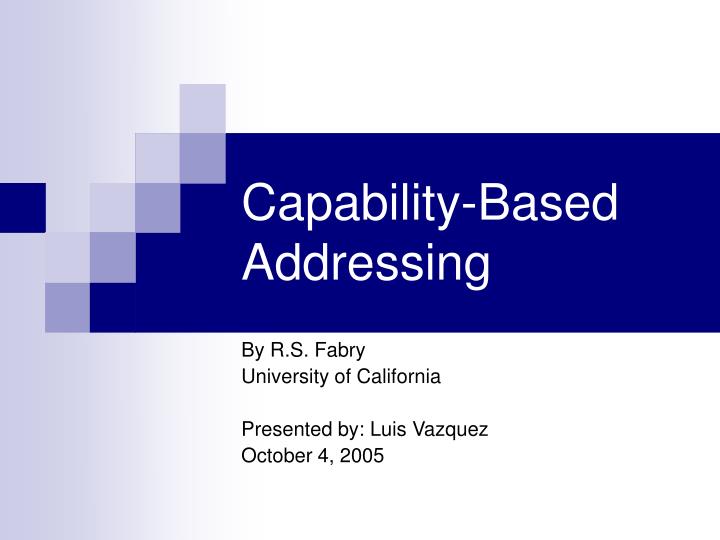 capability based addressing