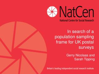 In search of a population sampling frame for UK postal surveys
