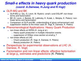 small x effects in heavy quark production coord a dainese h jung and r vogt