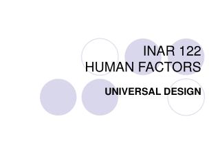 INAR 122 HUMAN FACTORS
