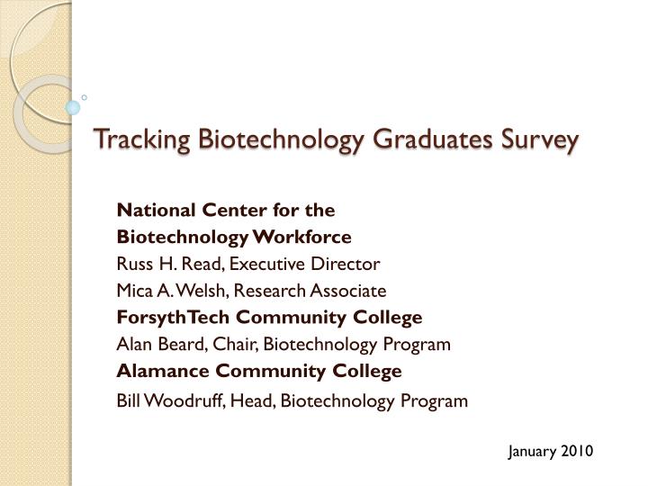 tracking biotechnology graduates survey