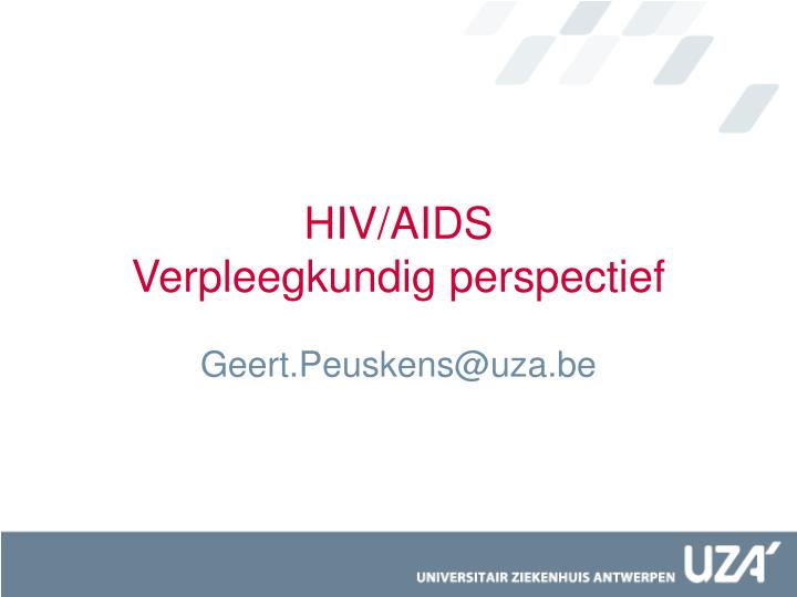 hiv aids verpleegkundig perspectief