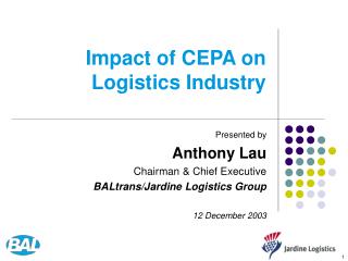 Impact of CEPA on Logistics Industry