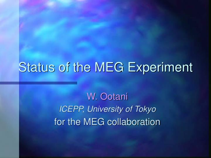 status of the meg experiment