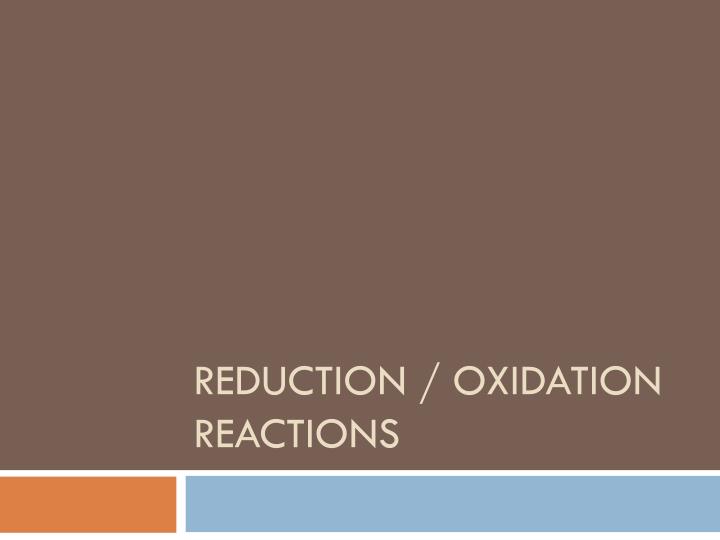 reduction oxidation reactions