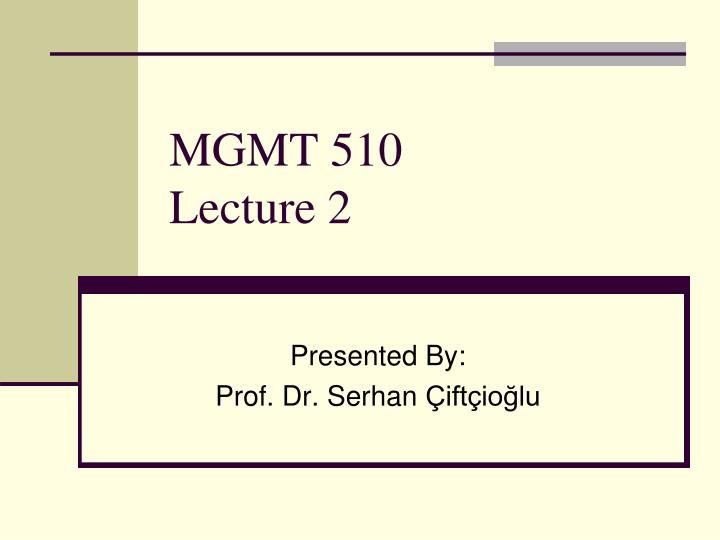 mgmt 510 lecture 2