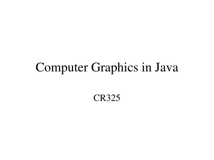computer graphics in java