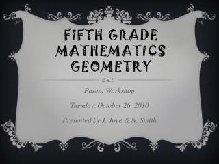 Fifth Grade Mathematics Geometry