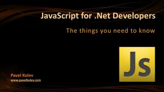 JavaScript for .Net Developers