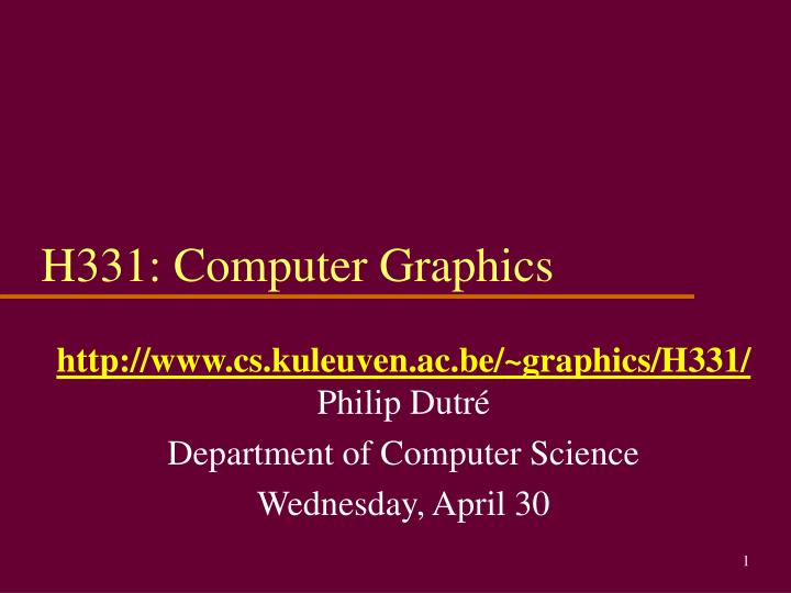 h331 computer graphics