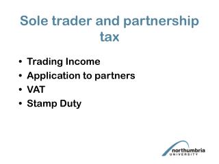 Sole trader and partnership tax