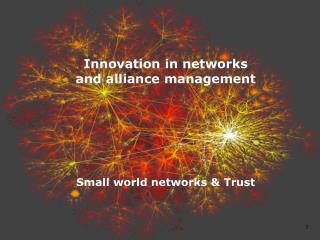 Innovation in networks and alliance management Small world networks &amp; Trust