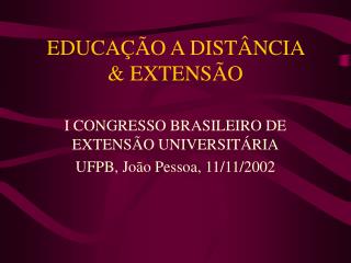 educa o a dist ncia extens o