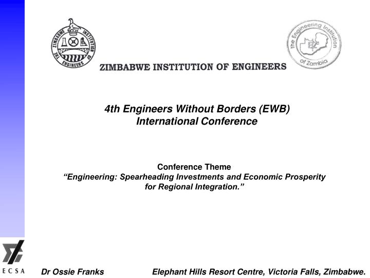 4th engineers without borders ewb international conference