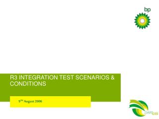 R3 INTEGRATION TEST SCENARIOS &amp; CONDITIONS