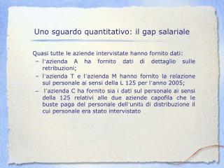 uno sguardo quantitativo il gap salariale