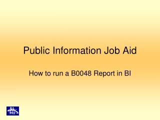 Public Information Job Aid