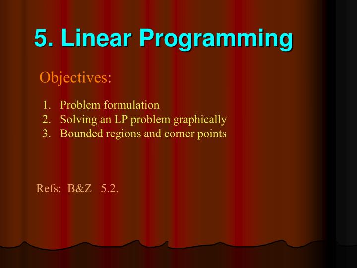5 linear programming