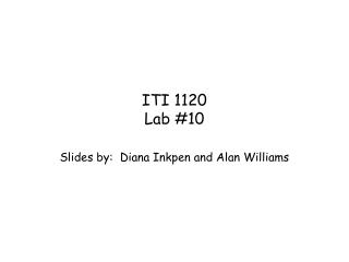 ITI 1120 Lab #10