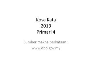 kosa kata 2013 primari 4