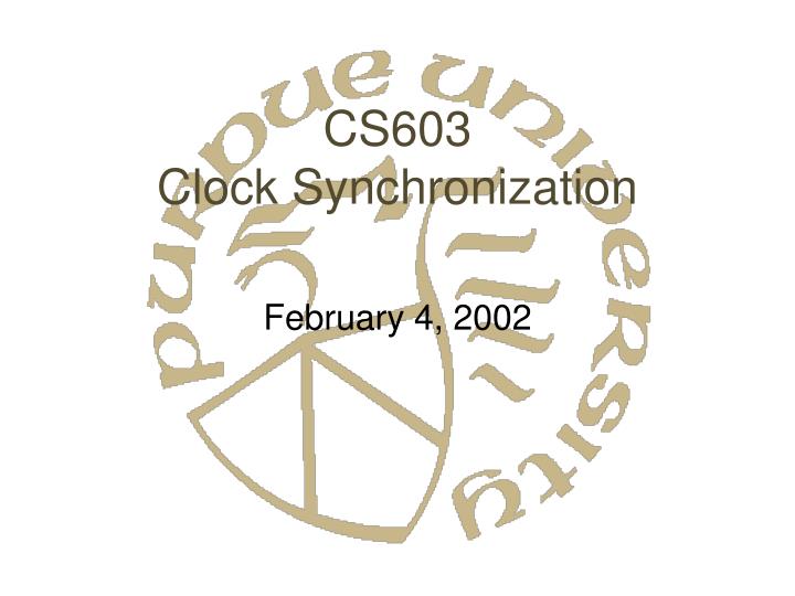cs603 clock synchronization
