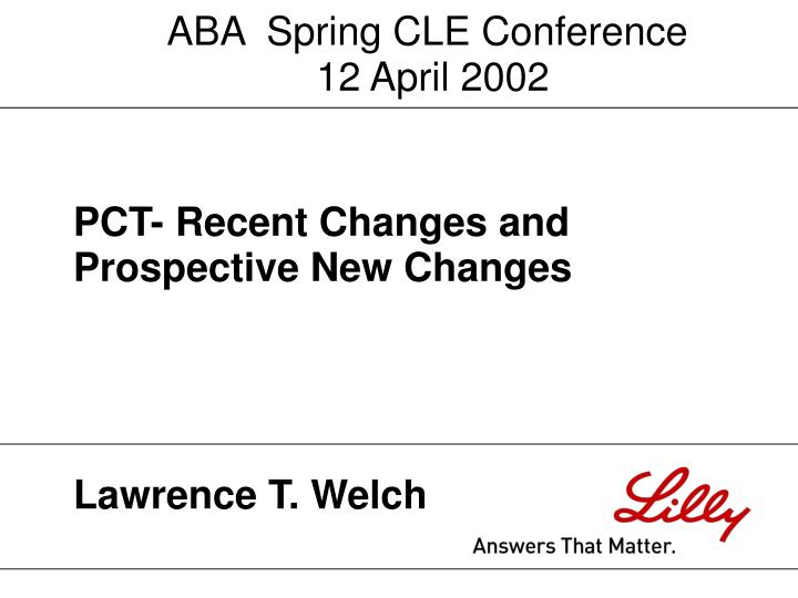 aba spring cle conference 12 april 2002