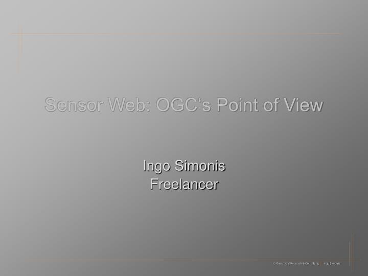 sensor web ogc s point of view
