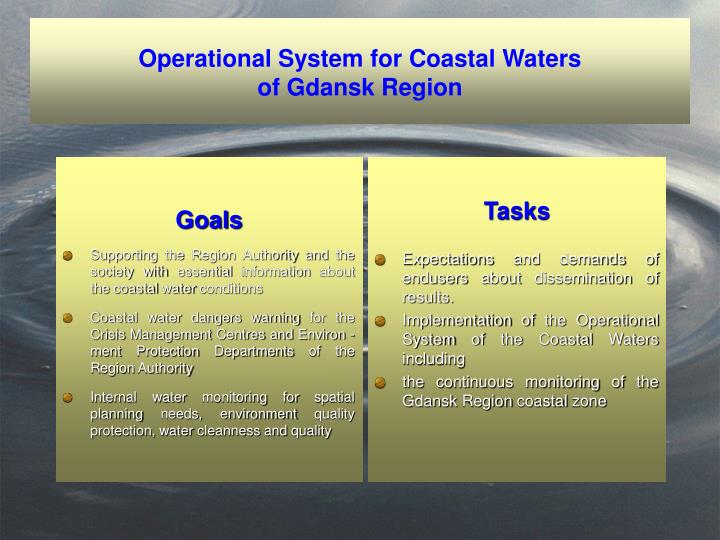 operational system for coastal waters of gdansk region