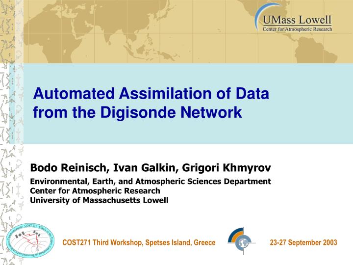 automated assimilation of data from the digisonde network