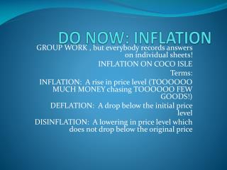 DO NOW: INFLATION