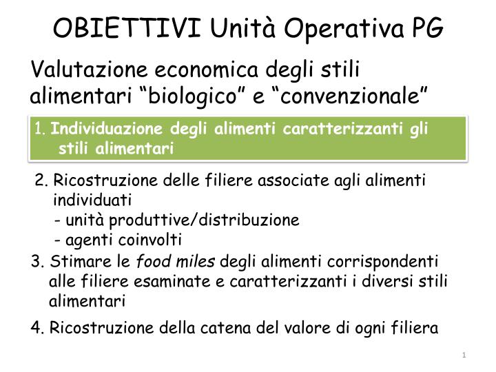 obiettivi unit operativa pg