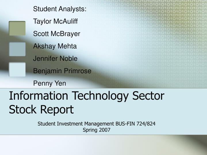 information technology sector stock report
