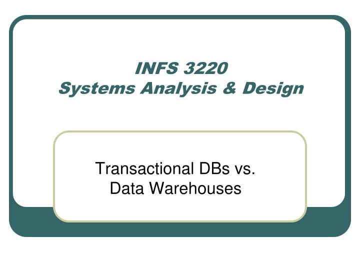 infs 3220 systems analysis design