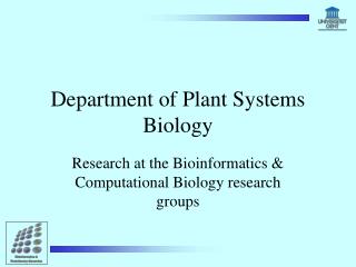 Department of Plant Systems Biology