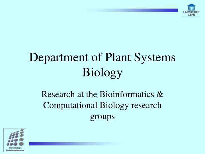 department of plant systems biology