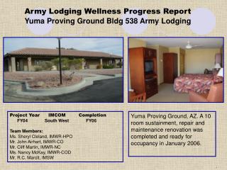 Army Lodging Wellness Progress Report