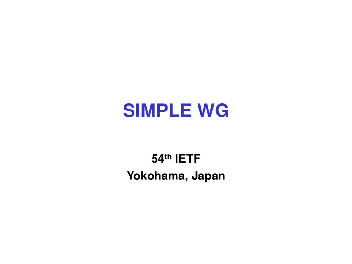 simple wg