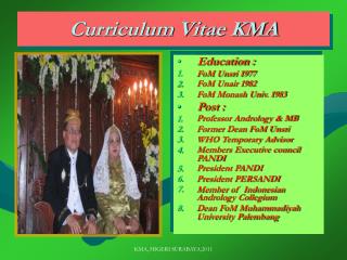 curriculum vitae kma