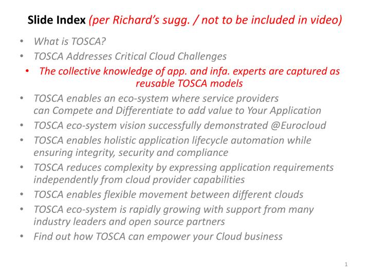 slide index per richard s sugg not to be included in video