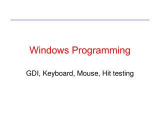 Windows Programming