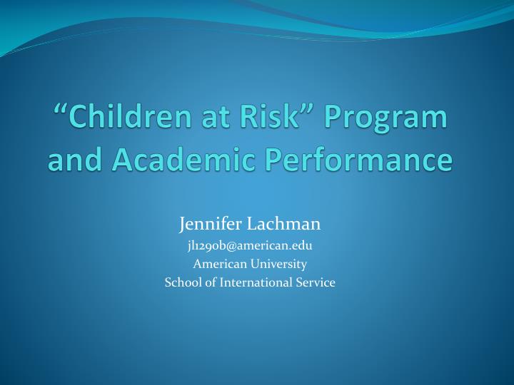 children at risk program and academic performance