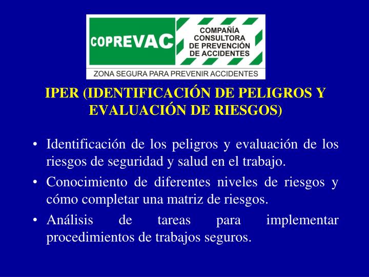 iper identificaci n de peligros y evaluaci n de riesgos