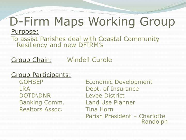 d firm maps working group