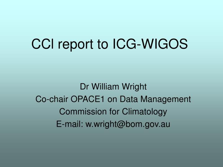 ccl report to icg wigos