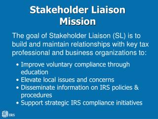 Stakeholder Liaison Mission
